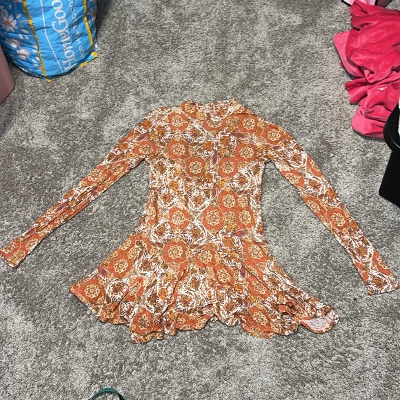 Free People Annabelle Mock Neck Tunic/Dress Mauve Combo Size Small - Picture 6 of 11